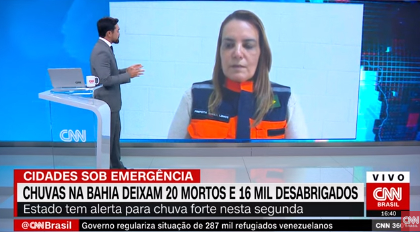 [CHUVAS]: “Solicitamos do governo um suporte aéreo”, diz Sheila à CNN; Confira entrevista