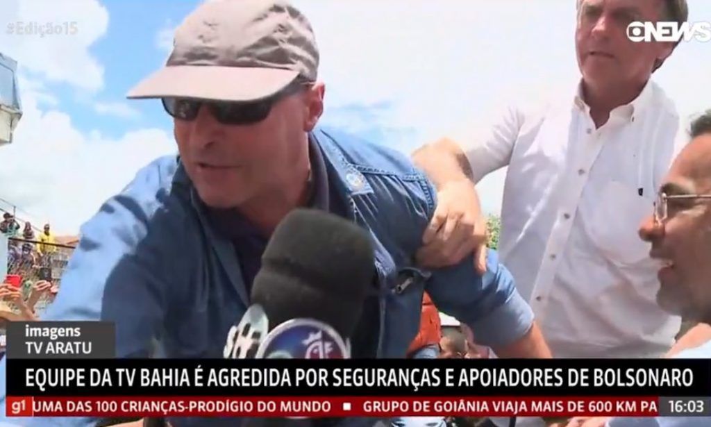 Seguranças e apoioadores de Bolsonaro agridem repórteres da TV Bahia e da TV Aratu