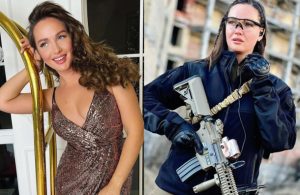 Ex-miss Ucrânia posa com armas e fala em se juntar à resistência do país
