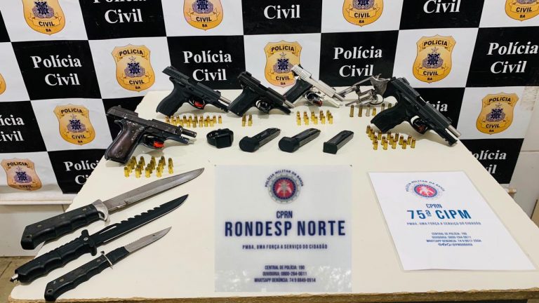 Festa de aniversário termina com quatro presos e armas apreendidas