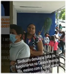 Vídeo: Bancários denunciam filas imensas na Caixa Econômica e aglomerações