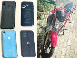Polícia Militar recupera moto, iphones roubados e desmonta quadrilha