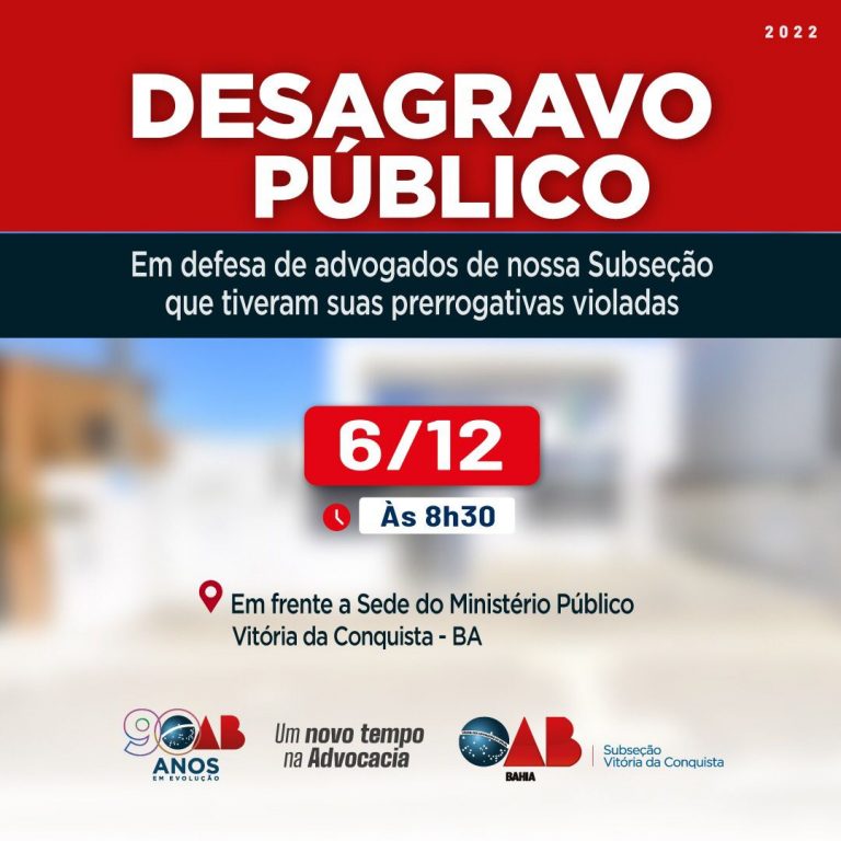 OAB Conquista promove Ato de Desagravo Público em defesa de advogados que tiveram prerrogativas violadas