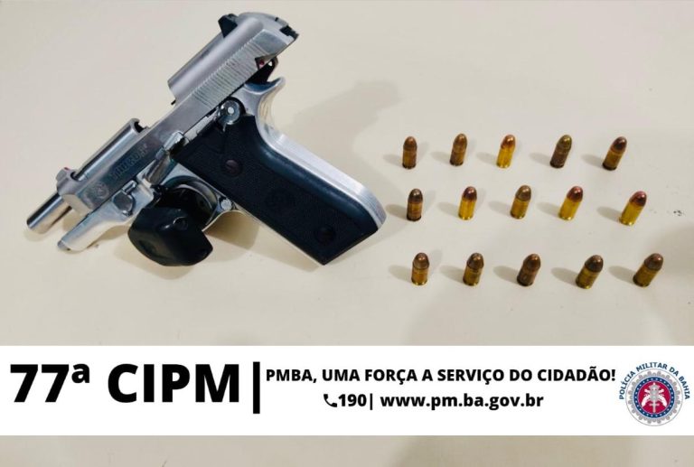 Policia prende casal por posse ilegal de arma de fogo e disparos em via pública