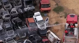 Incêndio atinge veículos no pátio do Disep de Vitória da Conquista