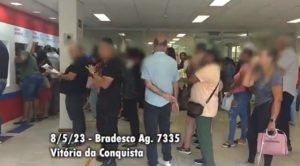 Vídeo: Bancários denunciam longas filas e aglomerações no Bradesco de Vitória da Conquista