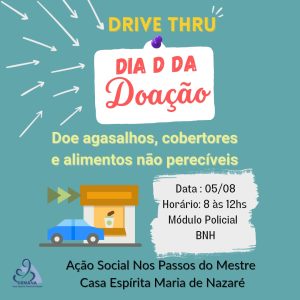 Casa Espírita Maria de Nazaré promove campanha para doação de alimentos, cobertores e agasalhos