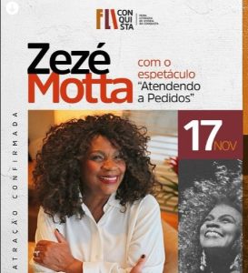 FliConquista confirma presença de Zezé Motta e Jean Wyllys no evento
