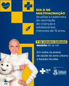 Campanha de Multivacinação para crianças e adolescentes começa neste sábado (07) em Vitória da Conquista