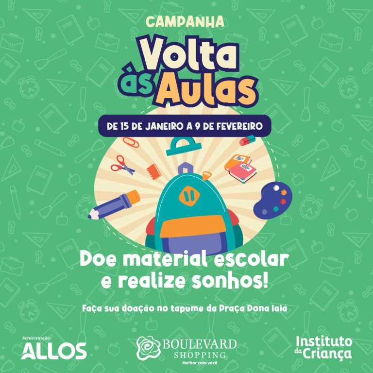 Boulevard Shopping arrecada materiais escolares para doação a crianças em situação de vulnerabilidade social