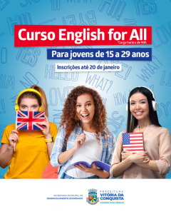 Prefeitura abre inscrições para Curso de Inglês gratuito, saiba como participar