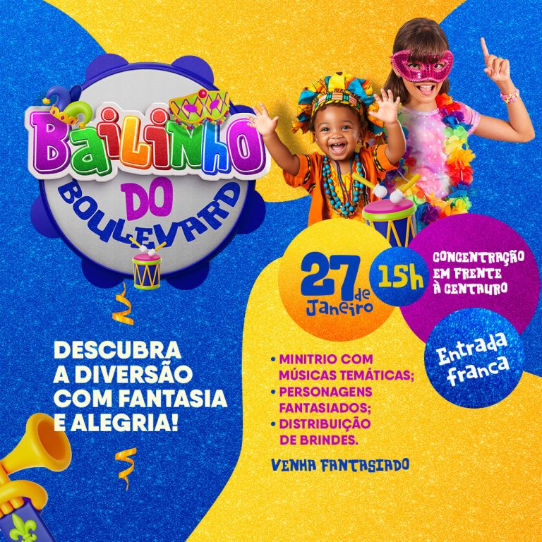 Bailinho leva clima de Carnaval ao Boulevard Shopping neste sábado (27)