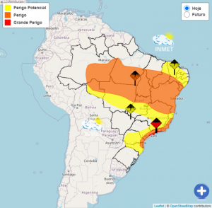 Vitória da Conquista está dentro da área de chuvas intensas até sábado (25)