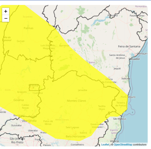 Vitória da Conquista entra em alerta amarelo de chuvas intensas