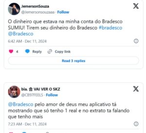 Correntistas denunciam sumiço de dinheiro no app do Bradesco