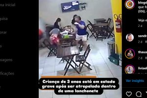 Vídeo: Criança de 03 anos é atropelada dentro de lanchonete no RN