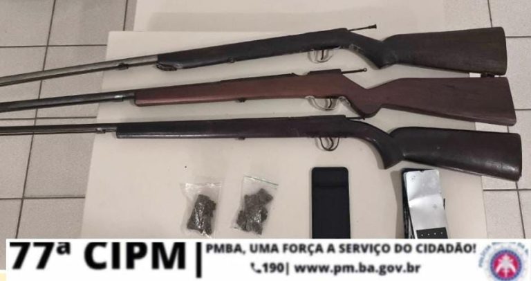 PM realiza prisão por posse ilegal de arma de fogo e posse de drogas em Vitória da Conquista