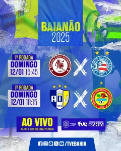 Baianão começa sábado com transmissão de todos os jogos pela TVE Bahia