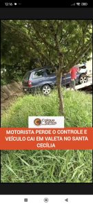 Vídeo: Carro cai em valeta no Santa Cecília