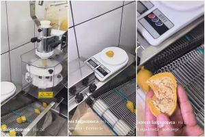Empreendedor de Vitória da Conquista viraliza no Tik Tok mostrando máquina que automatiza a modelagem de coxinhas