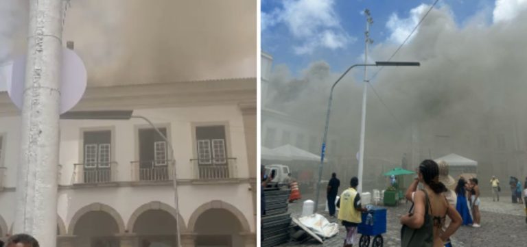 Urgente: Prédio da Câmara de Vereadores de Salvador é atingido por incêndio de grande proporção