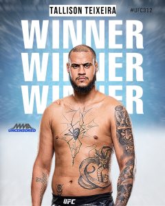 Conquistense Talisson ‘Chicão’ Teixeira estreia no UFC com nocaute relâmpago