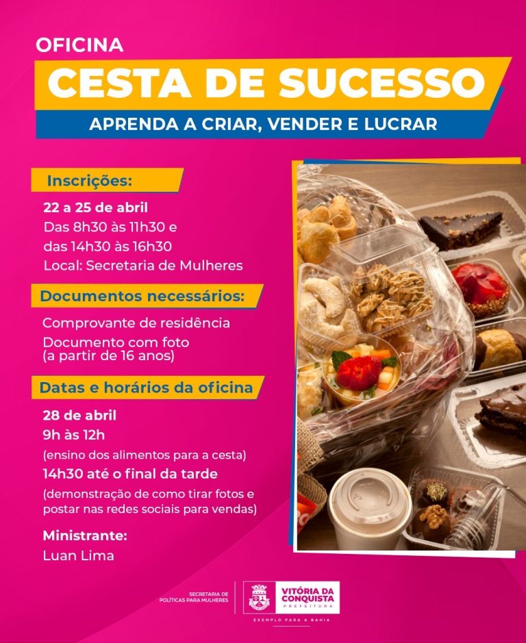 Oficina “Cesta de Sucesso” oferece capacitação para montagem e venda de cestas artesanais; Inscrições grátis