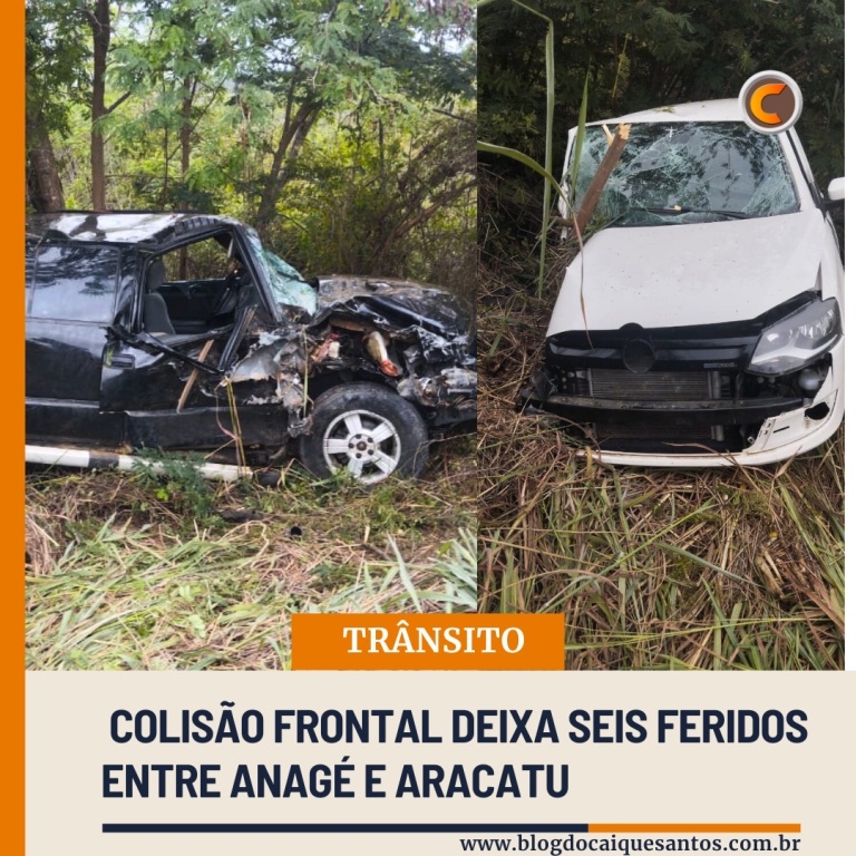 Colisão frontal deixa seis feridos entre Anagé e Aracatu