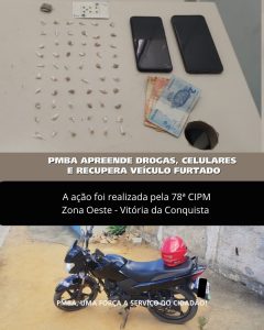 Menor é flagrado com moto furtada e drogas escondidas em vaso de planta no Conveima I