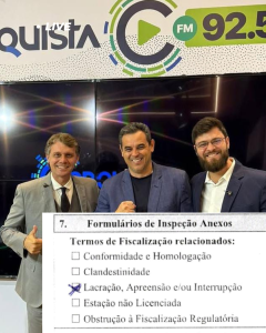 Rádio Conquista FM 92,5 é autuada pela Anatel em Vitória da Conquista