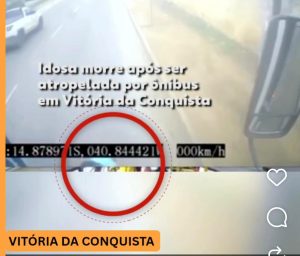 Imagens mostram momento em que idosa foi atropelada por ônibus na Juracy Magalhães