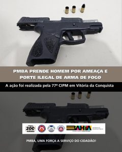 Homem é preso por ameaça e porte ilegal de arma de fogo no bairro Felícia