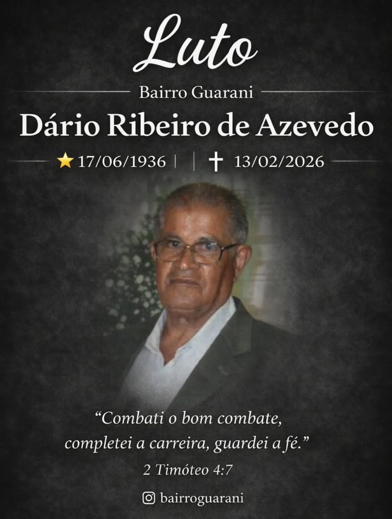 Luto no bairro Guarani: morre Dário Ribeiro de Azevedo, aos 89 anos