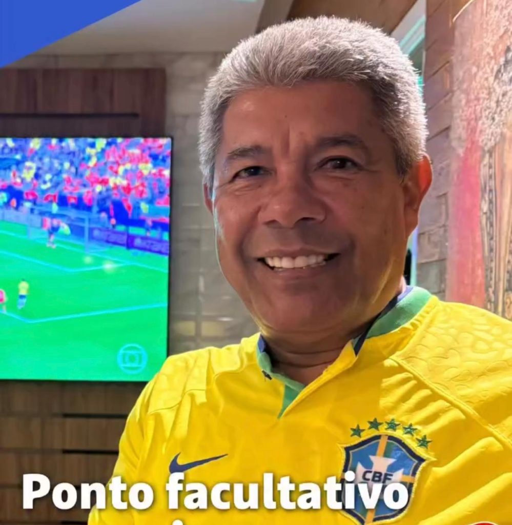 Jerônimo decreta ponto facultativo na Bahia para jogo do Brasil na Copa