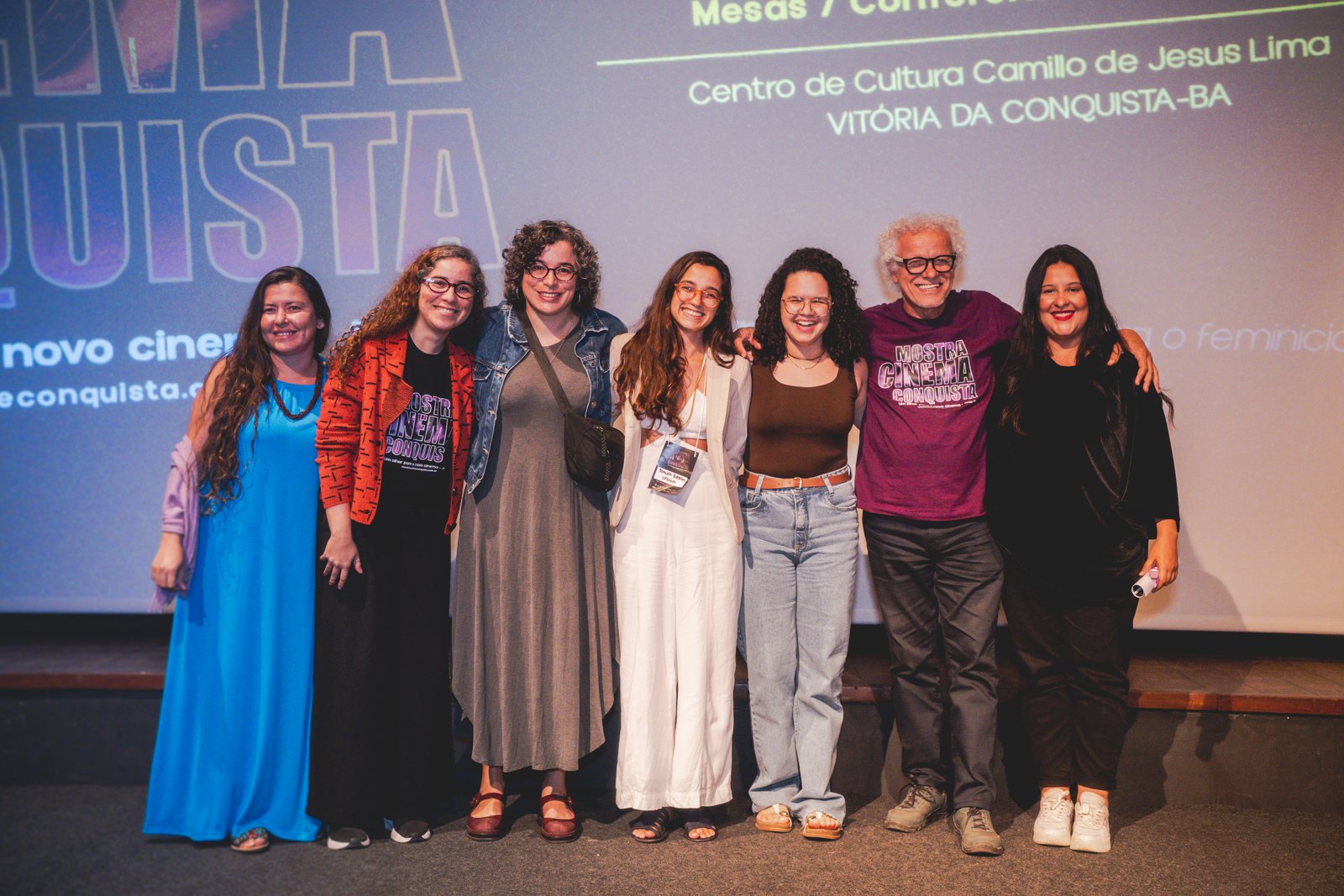 Equipe a cachoeira creditos nagual pardo na premiação da Mostra Cinema Conquista