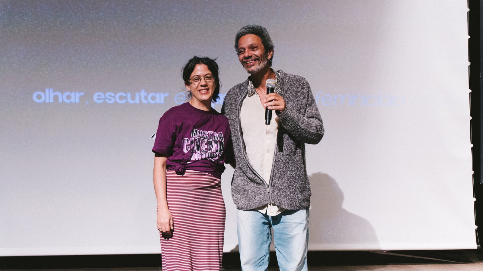 Marcelo benedictis creditos ana julia ribas na premiação da Mostra Cinema Conquista
