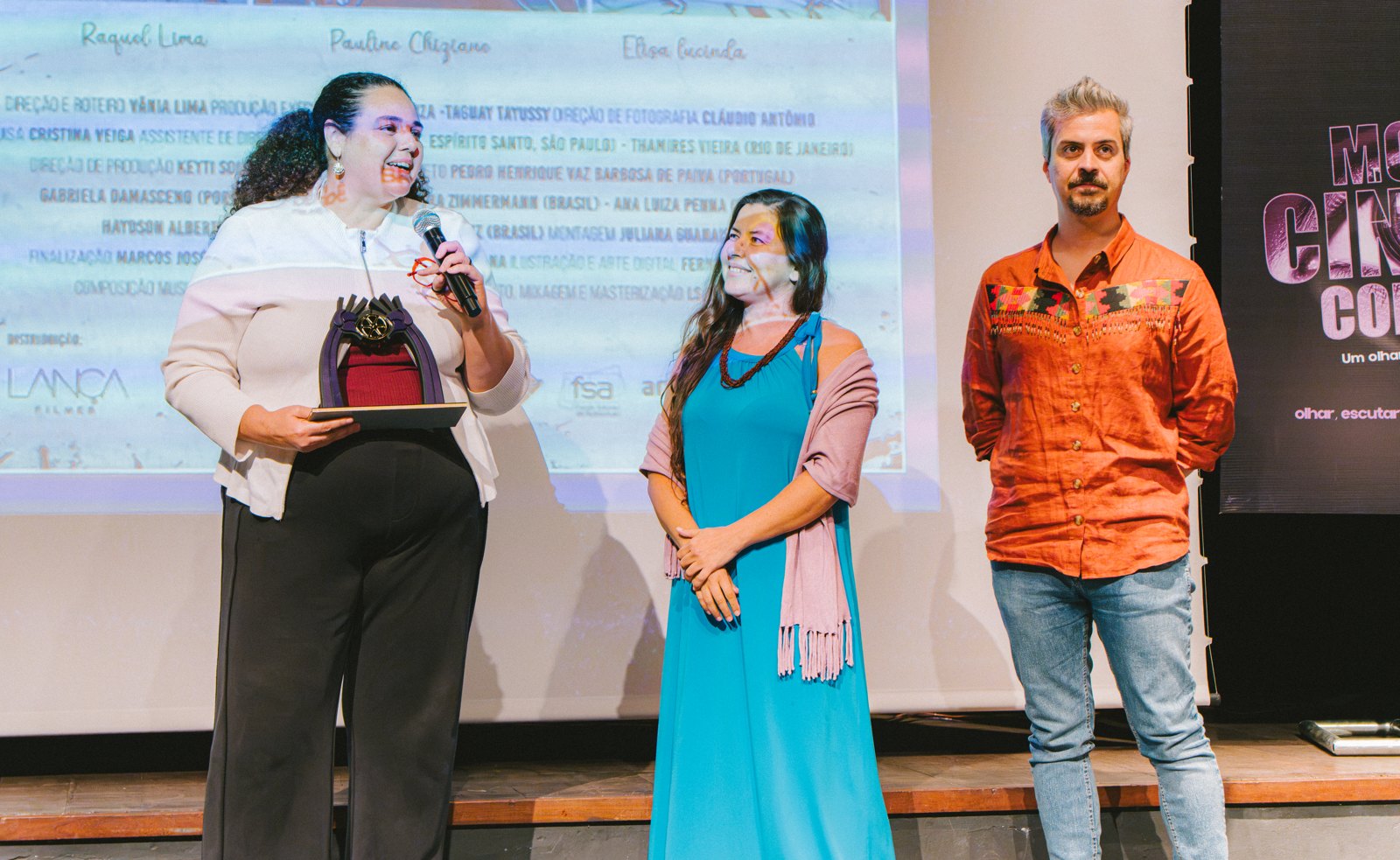 Vania lima clara campos vitor burigo creditos ana julia ribas na premiação da Mostra Cinema Conquista