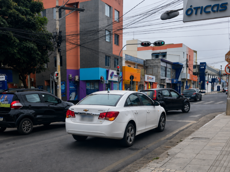 Carro é deixado em via movimentada de Vitória da Conquista e motorista sai do local