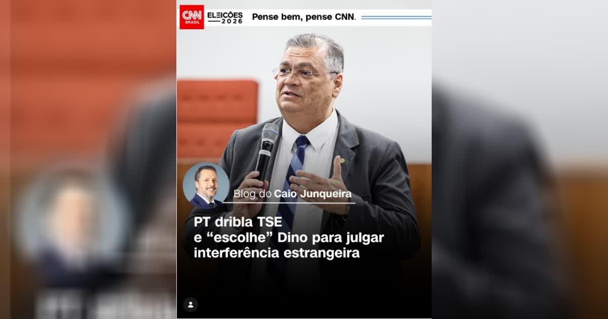 Card da CNN Política sobre pedido da campanha de Lula ao ministro Flávio Dino