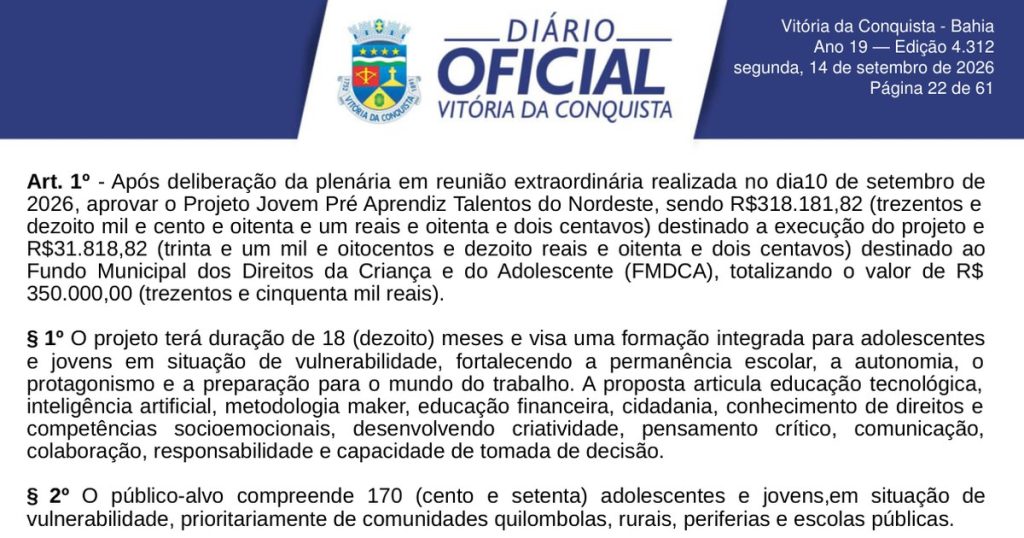 COMDICA aprova projetos de R$ 635 mil para crianças, adolescentes e jovens