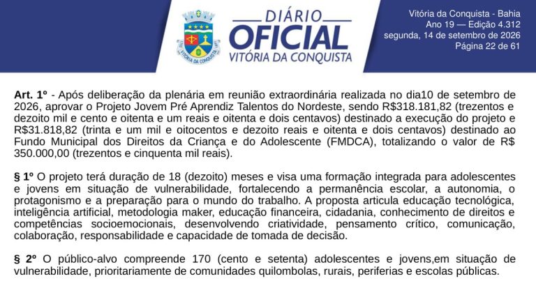 COMDICA aprova projetos de R$ 635 mil para crianças, adolescentes e jovens