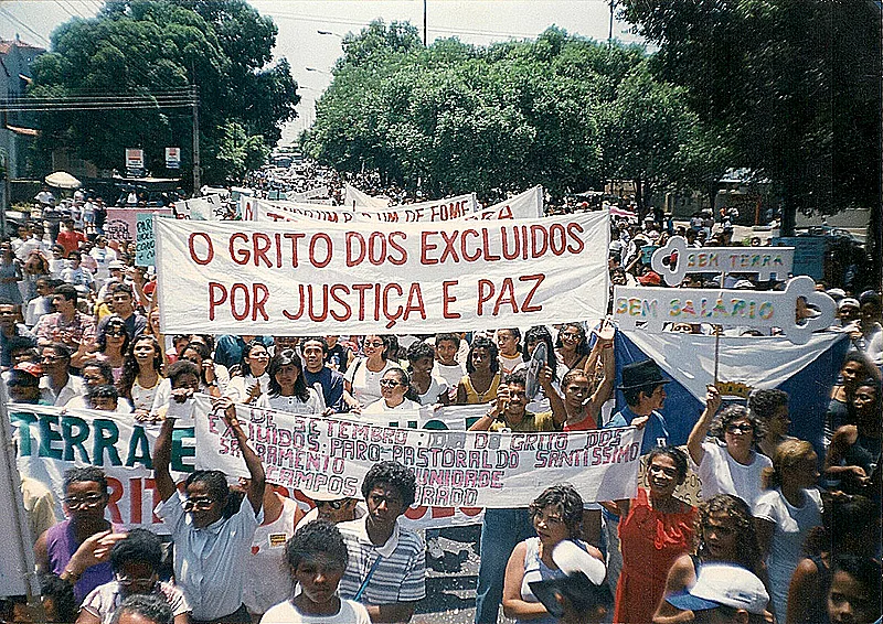 A primeira edição do Grito dos Excluídos e das Excluídas foi em 1995. | Crédito: Divulgação