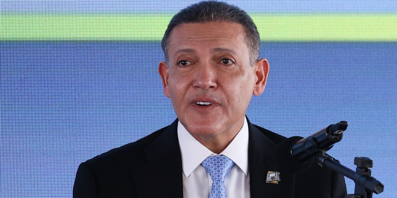 Nunes Marques durante entrevista coletiva no TSE, em Brasília.