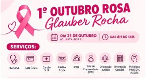 Glauber Rocha terá ação gratuita de saúde e serviços no Outubro Rosa
