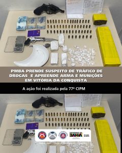 PETO prende suspeito de tráfico e apreende revólver e 55 munições no Nova Cidade