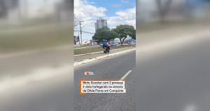 Moto do tipo scooter é flagrada na ciclovia da Olívia Flores